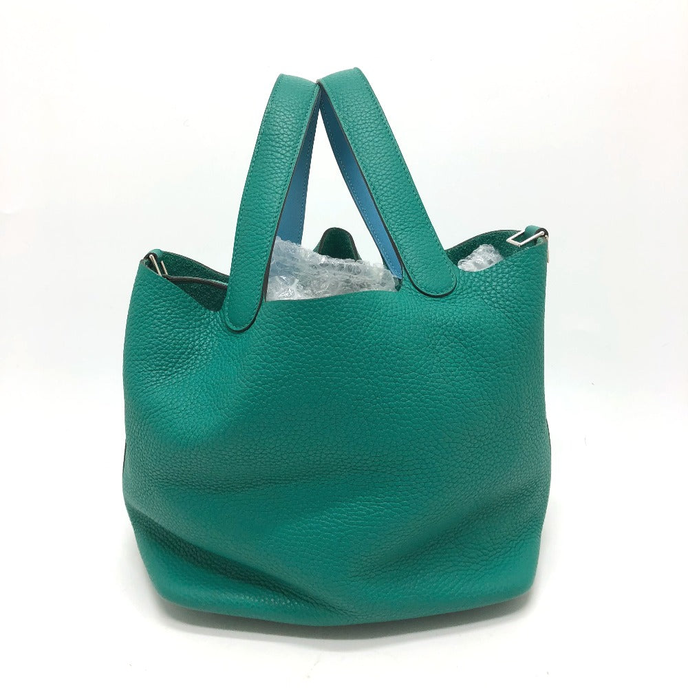 HERMES Handbag Taurillon Clemence green Picotin Lock Eclat MM 22 Women Used