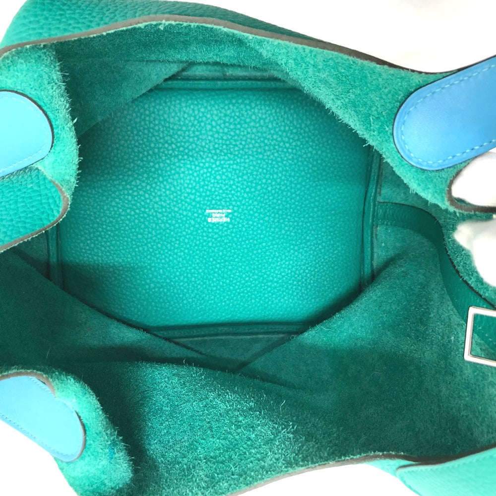 HERMES Handbag Taurillon Clemence green Picotin Lock Eclat MM 22 Women Used