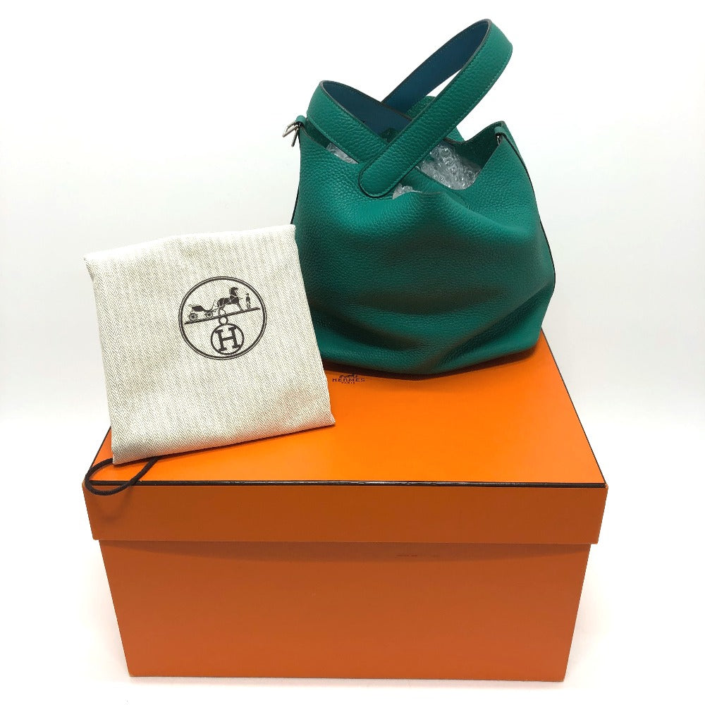 HERMES Handbag Taurillon Clemence green Picotin Lock Eclat MM 22 Women Used