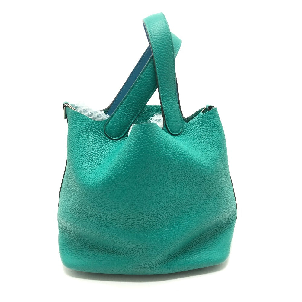 HERMES Handbag Taurillon Clemence green Picotin Lock Eclat MM 22 Women Used