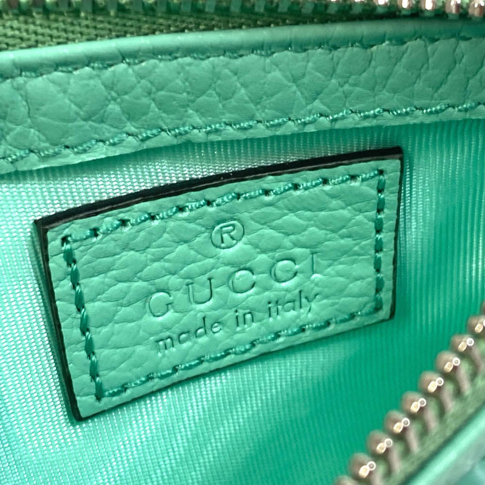GUCCI Coin case 701070 leather Green type GG Marmont Women Used