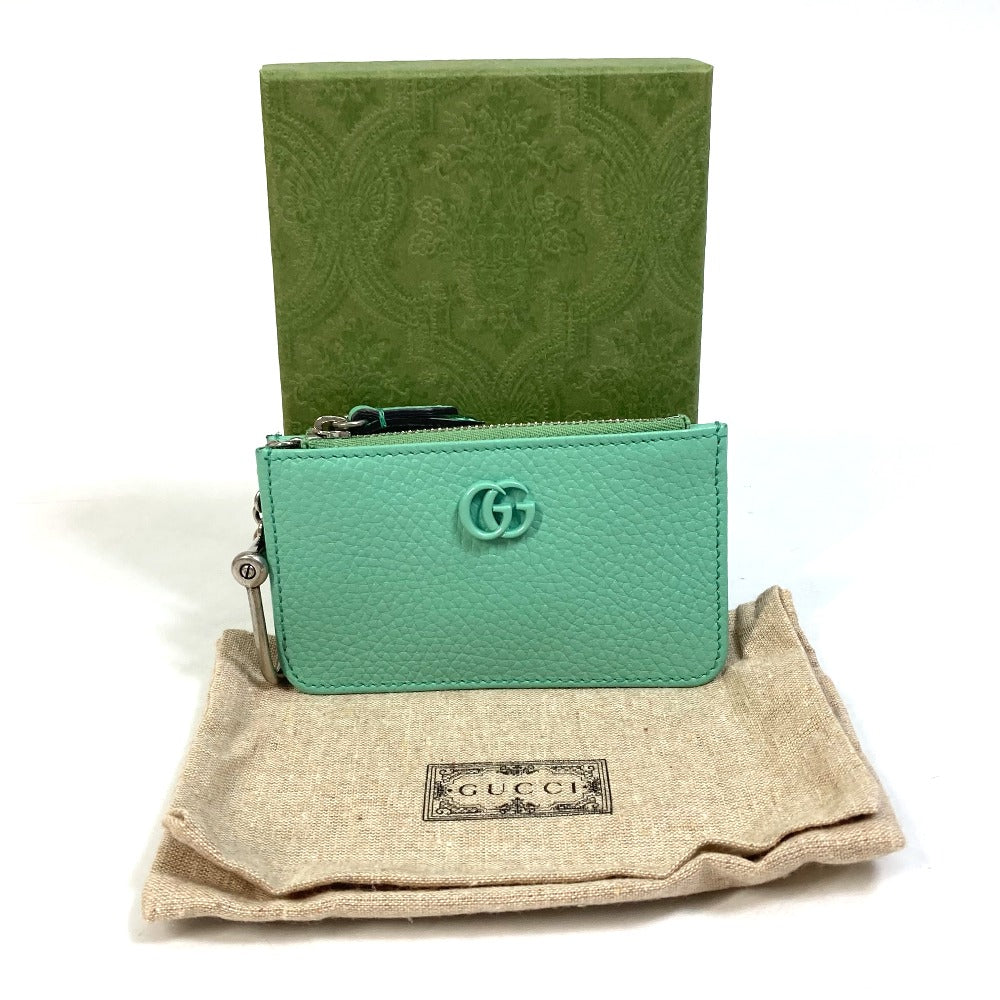 GUCCI Coin case 701070 leather Green type GG Marmont Women Used