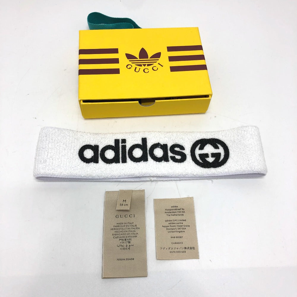 GUCCI hair accessory 703594 polyester white logo Adidas adidas collaboration Women M Used
