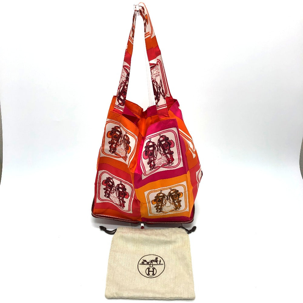 HERMES Tote Bag Buffel Skipper / Silk Red silky pop handbag Brides de Gala Women Used
