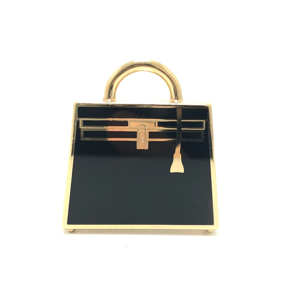 HERMES Pendant top Metal, Lacquer black Kelly Perm Brass Platet Curio Jite Women Used