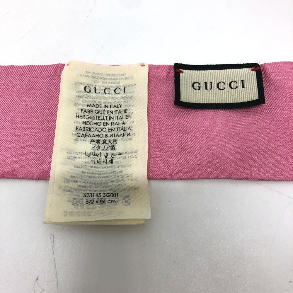 GUCCI scarf 6231445 silk pink Fashion Accessories Orgasmique Women 5/2 86cm Used
