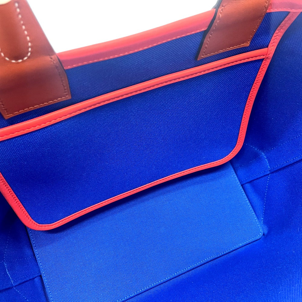 HERMES Handbag Toile H, Vaux Swift blue Steeple 25 Women Used