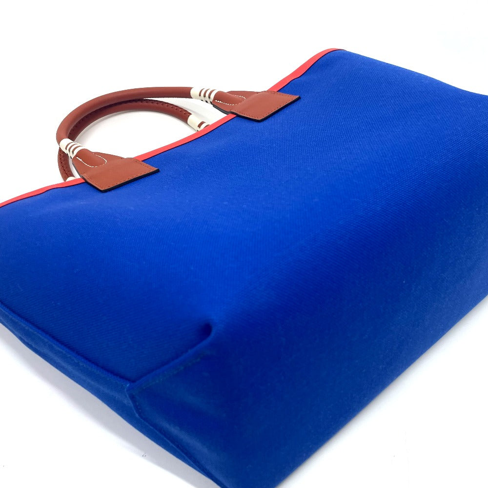 HERMES Handbag Toile H, Vaux Swift blue Steeple 25 Women Used