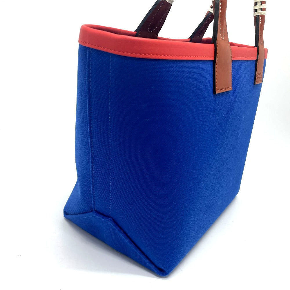 HERMES Handbag Toile H, Vaux Swift blue Steeple 25 Women Used