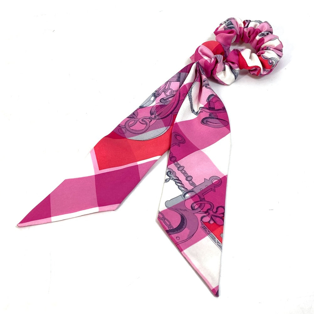 HERMES hair accessory silk pink Scrunchie Bella Women Used