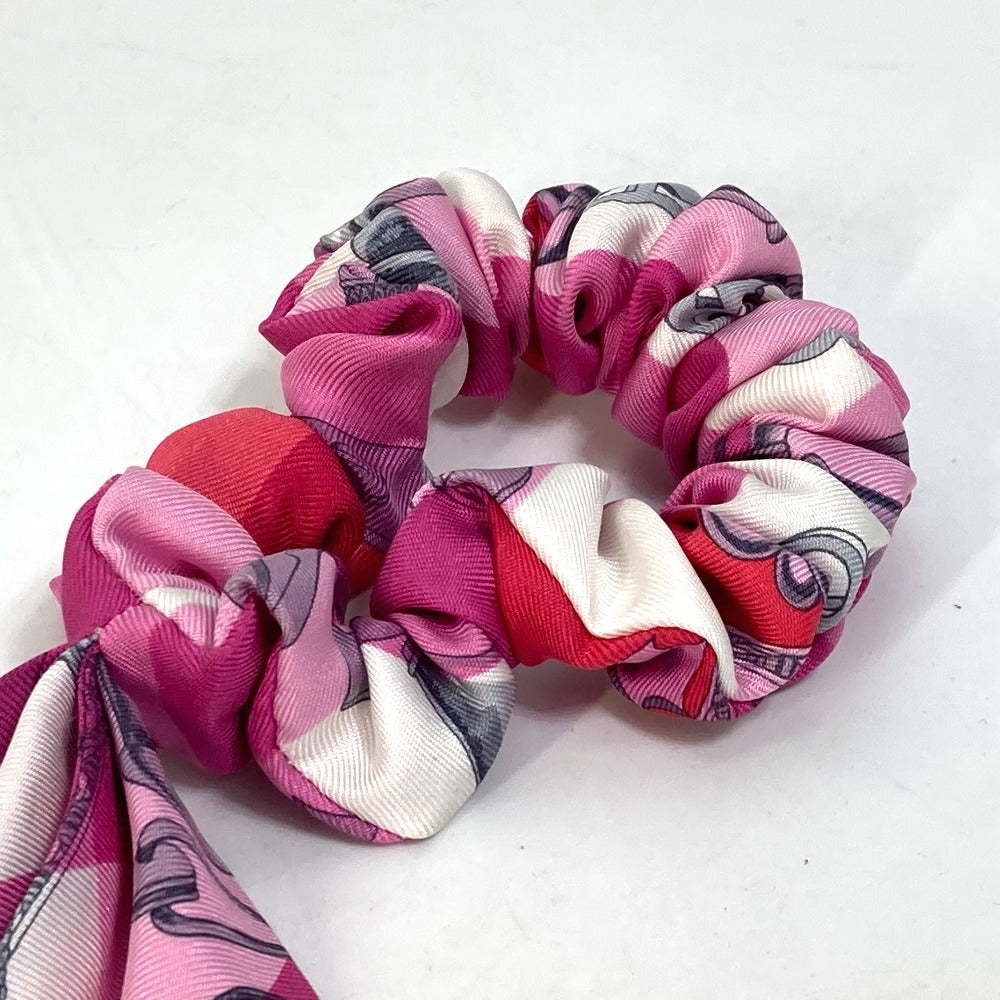 HERMES hair accessory silk pink Scrunchie Bella Women Used