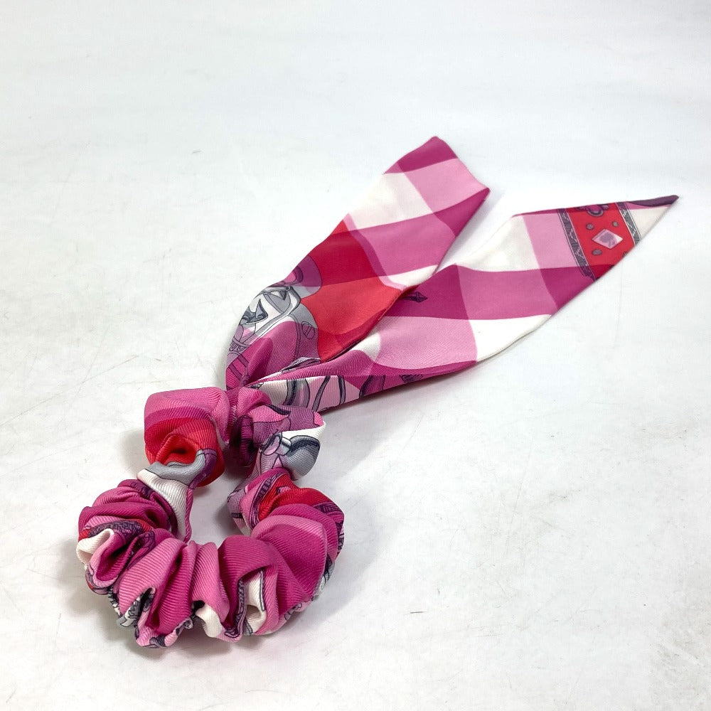 HERMES hair accessory silk pink Scrunchie Bella Women Used
