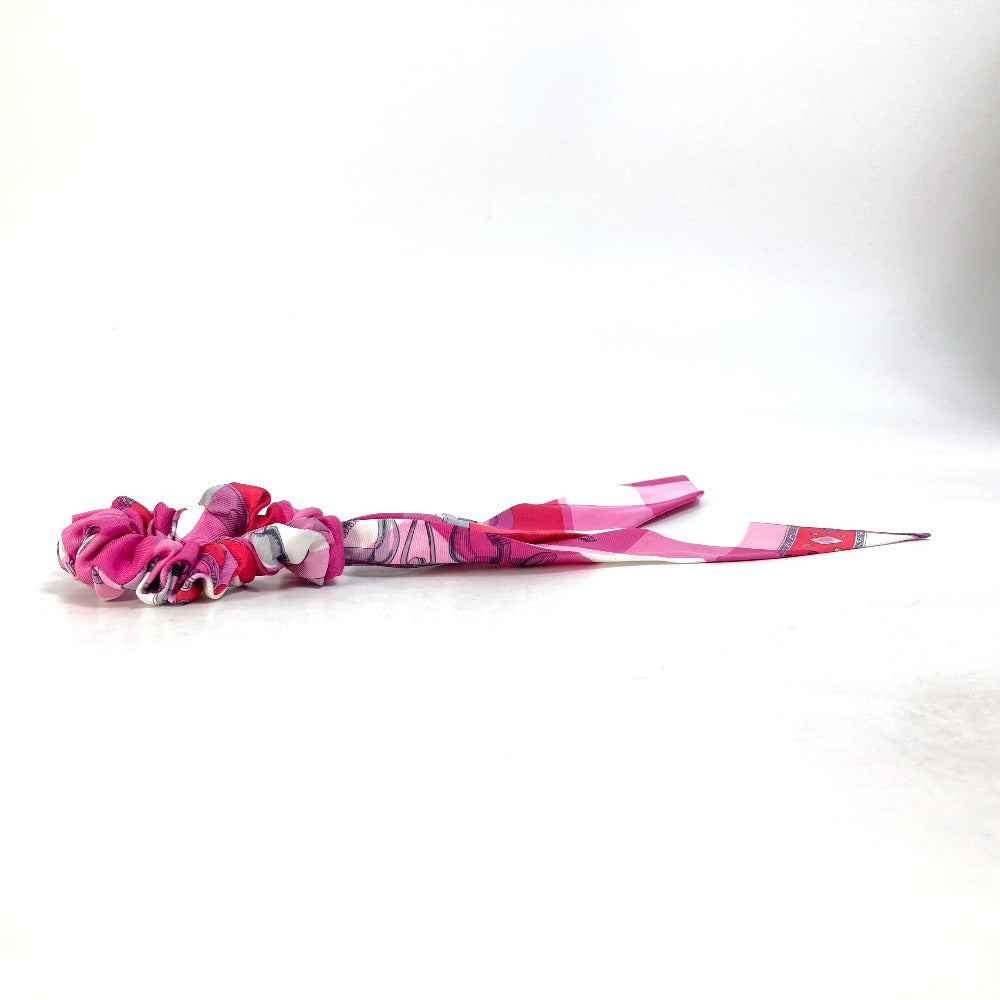 HERMES hair accessory silk pink Scrunchie Bella Women Used