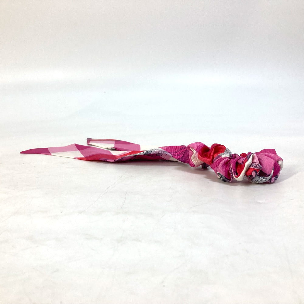 HERMES hair accessory silk pink Scrunchie Bella Women Used