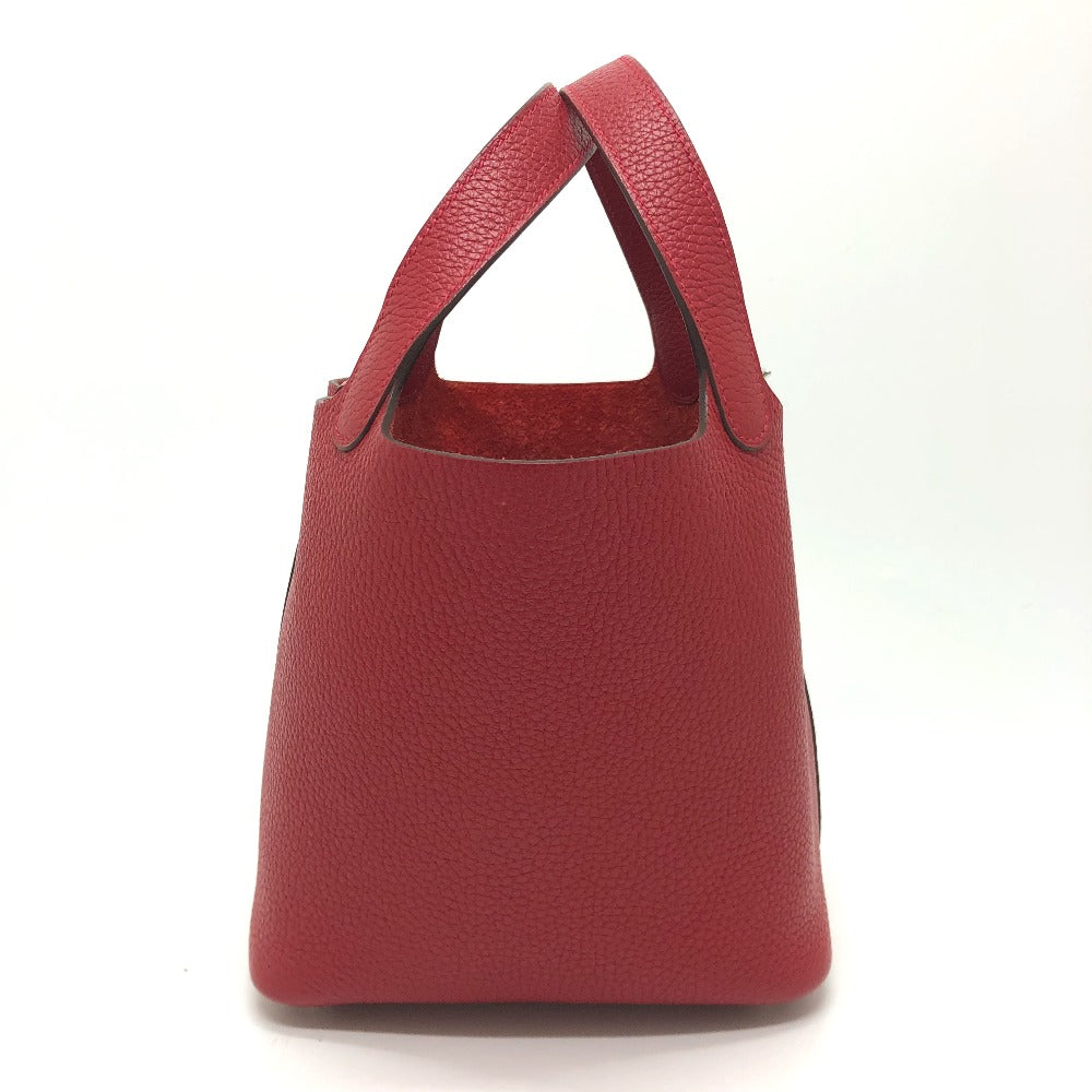 HERMES Handbag Taurillon Clemence Red Picotan Lock PM 18 Women Used