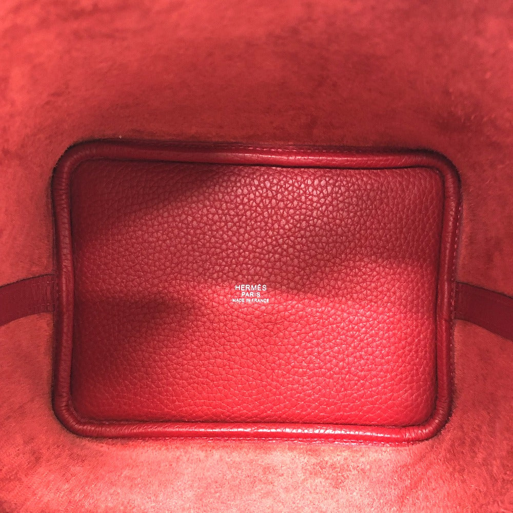 HERMES Handbag Taurillon Clemence Red Picotan Lock PM 18 Women Used