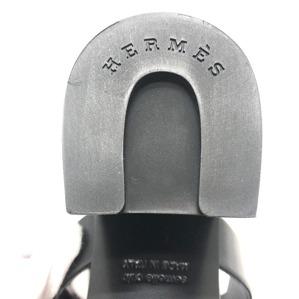 HERMES Sandals leather black Chene Dunkle Gabby 36.5