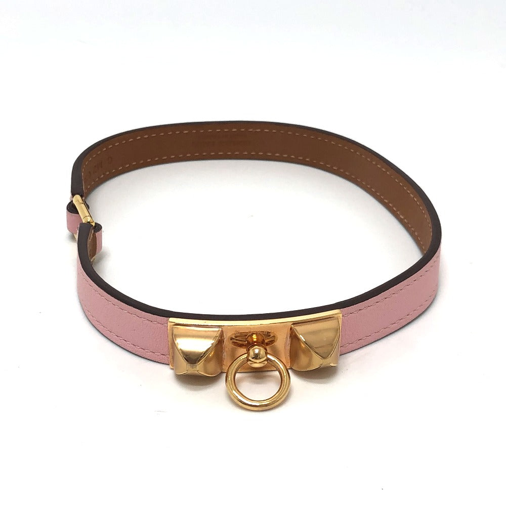 HERMES bracelet Swift pink Rival double tour double T1