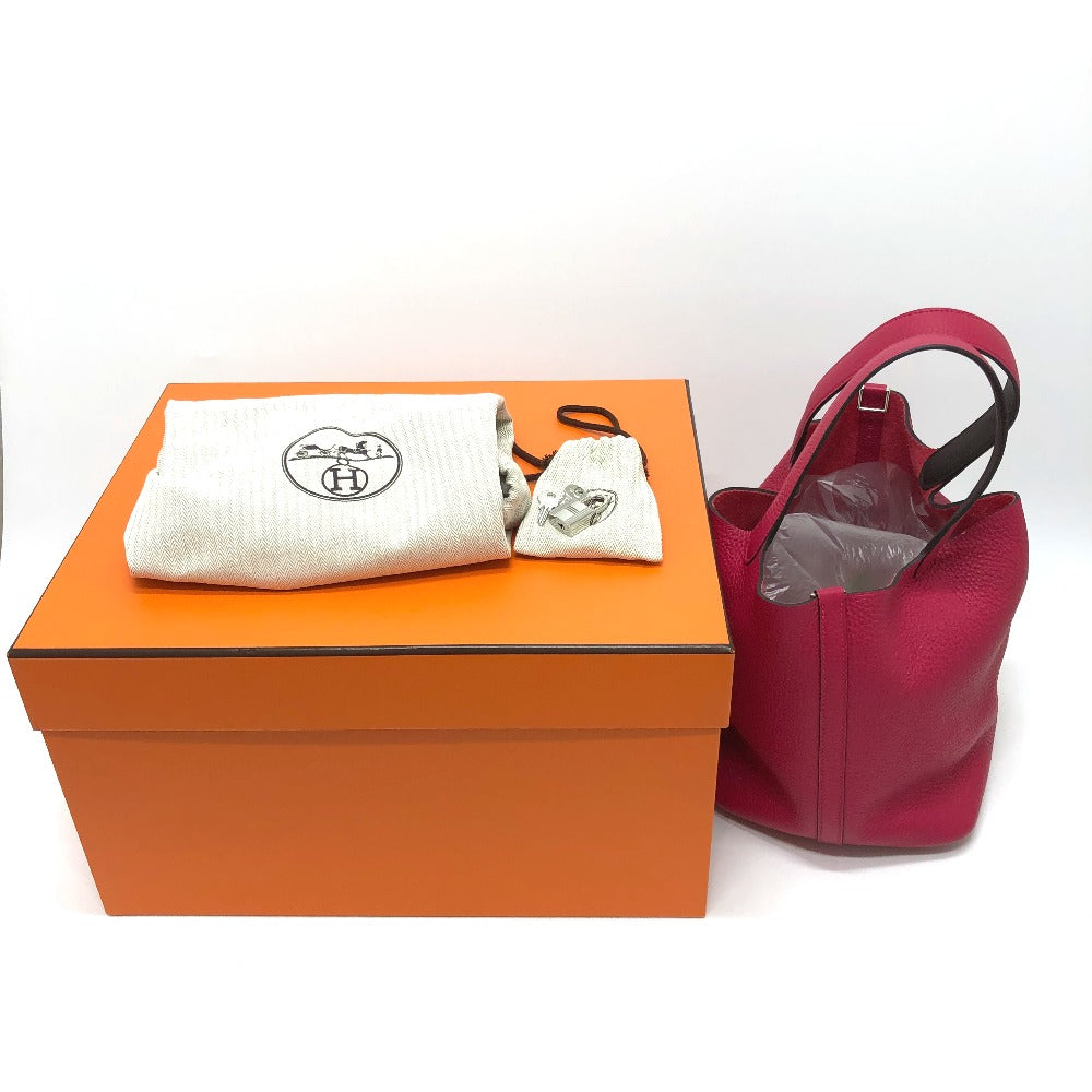 HERMES Handbag Togo Pink type Tote Bag Picotin Lock MM 22 Women Used