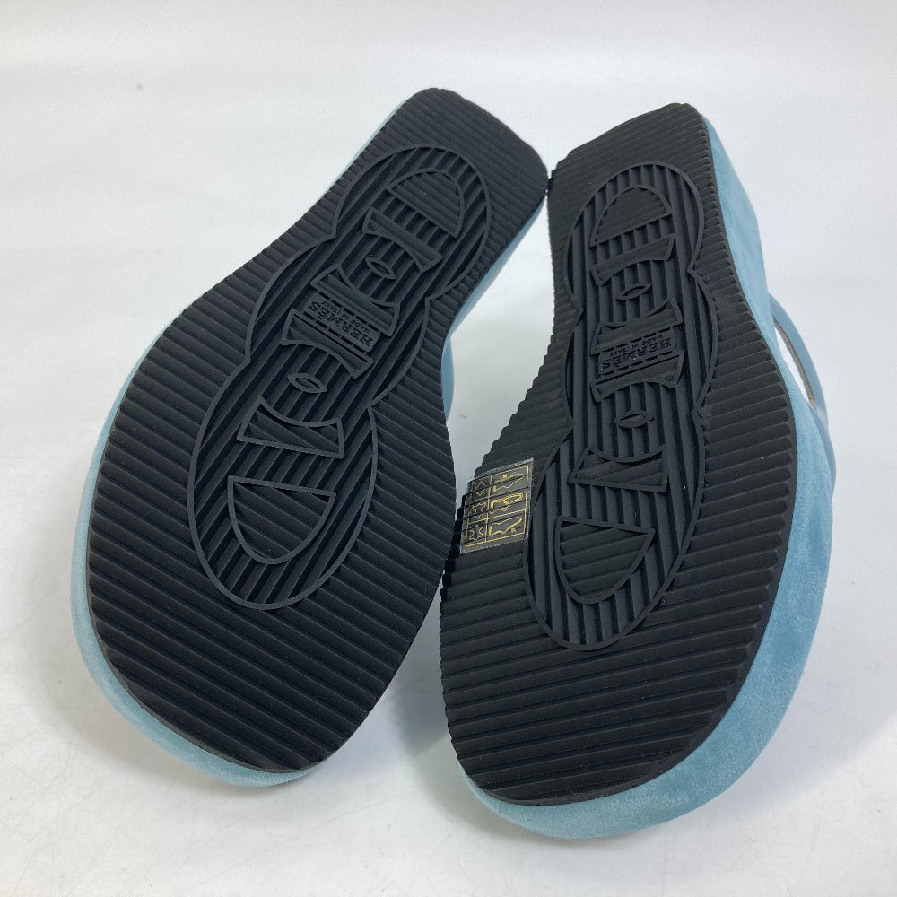 HERMES Sandals Suede, Leather Blue type Chene Dunkle Gypsy Vert D'or Women 35 Used