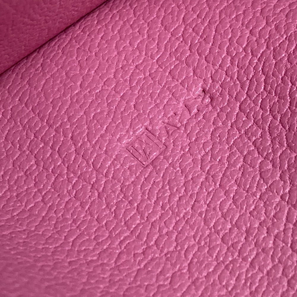 HERMES Long Wallet Purse Shave pink Long Wallet HMetal Bane Souffle Women Used