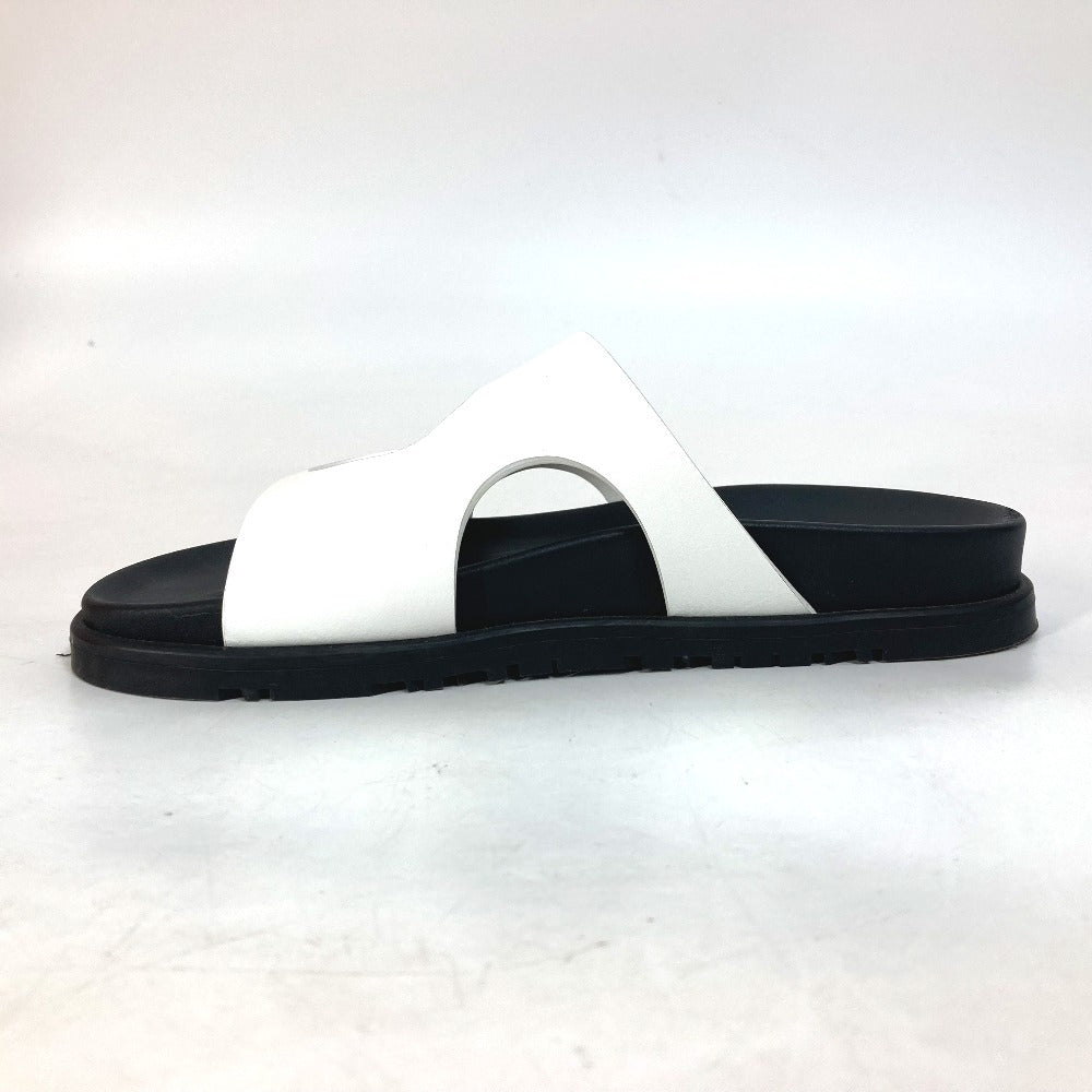HERMES Sandals leather White / black shoes edit Women 35 Used
