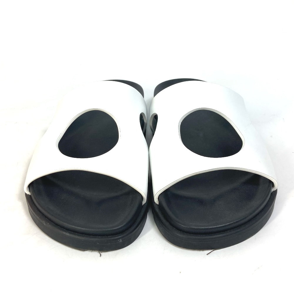 HERMES Sandals leather White / black shoes edit Women 35 Used