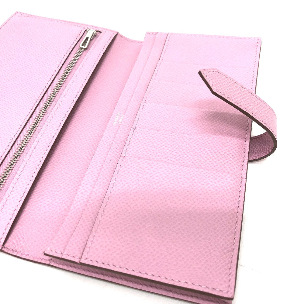 HERMES Long Wallet Purse Epsom pink HMetal Beansufla