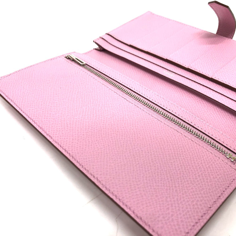 HERMES Long Wallet Purse Epsom pink HMetal Beansufla