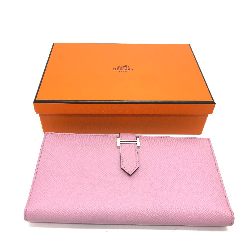 HERMES Long Wallet Purse Epsom pink HMetal Beansufla