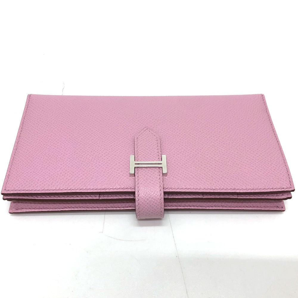 HERMES Long Wallet Purse Epsom pink HMetal Beansufla