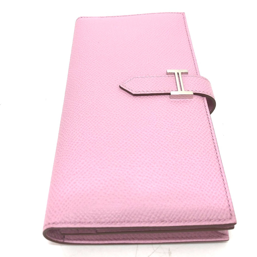 HERMES Long Wallet Purse Epsom pink HMetal Beansufla