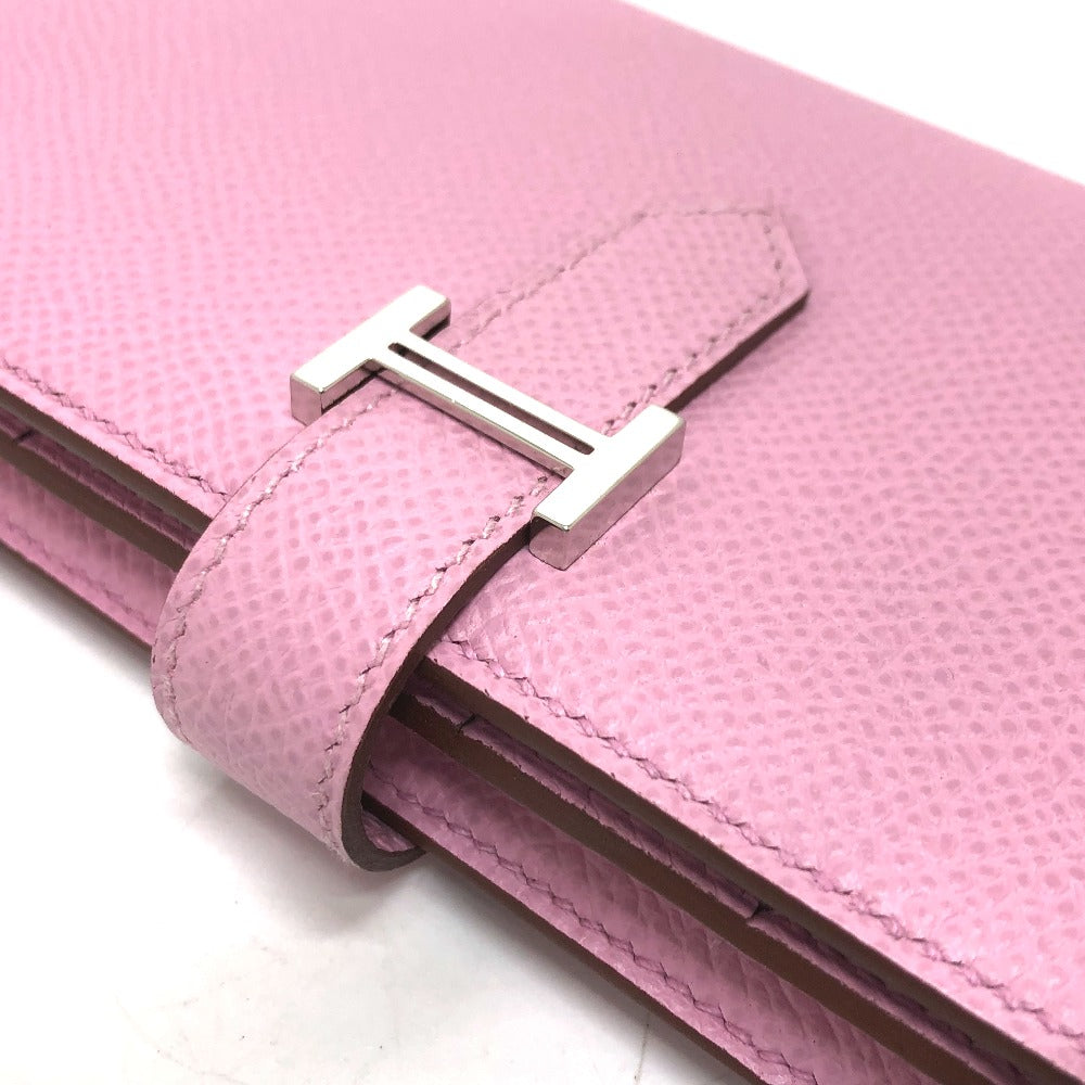 HERMES Long Wallet Purse Epsom pink HMetal Beansufla