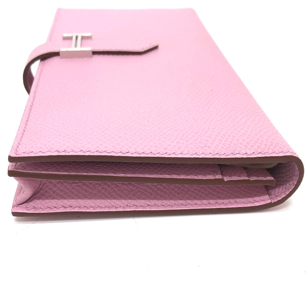 HERMES Long Wallet Purse Epsom pink HMetal Beansufla