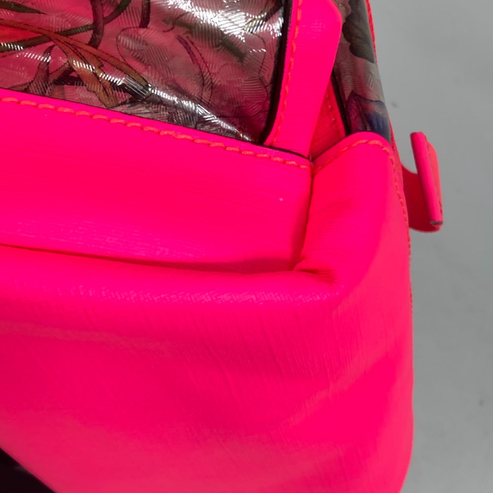 GUCCI Backpack 555549 Plastics, Leather Fluorescent pink Backpack Flora floral pattern flower Women Used