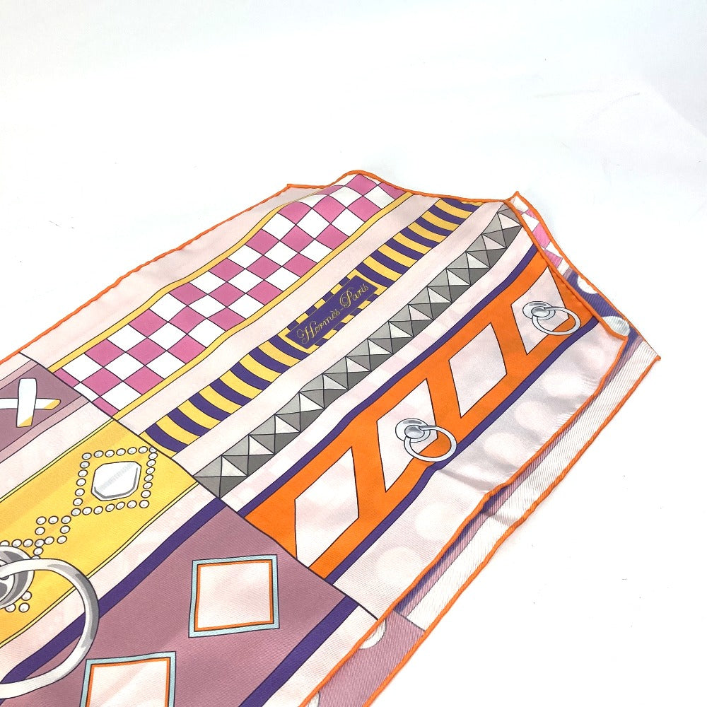 HERMES scarf silk pink Cory Edssian Maxi Twilly Women Used