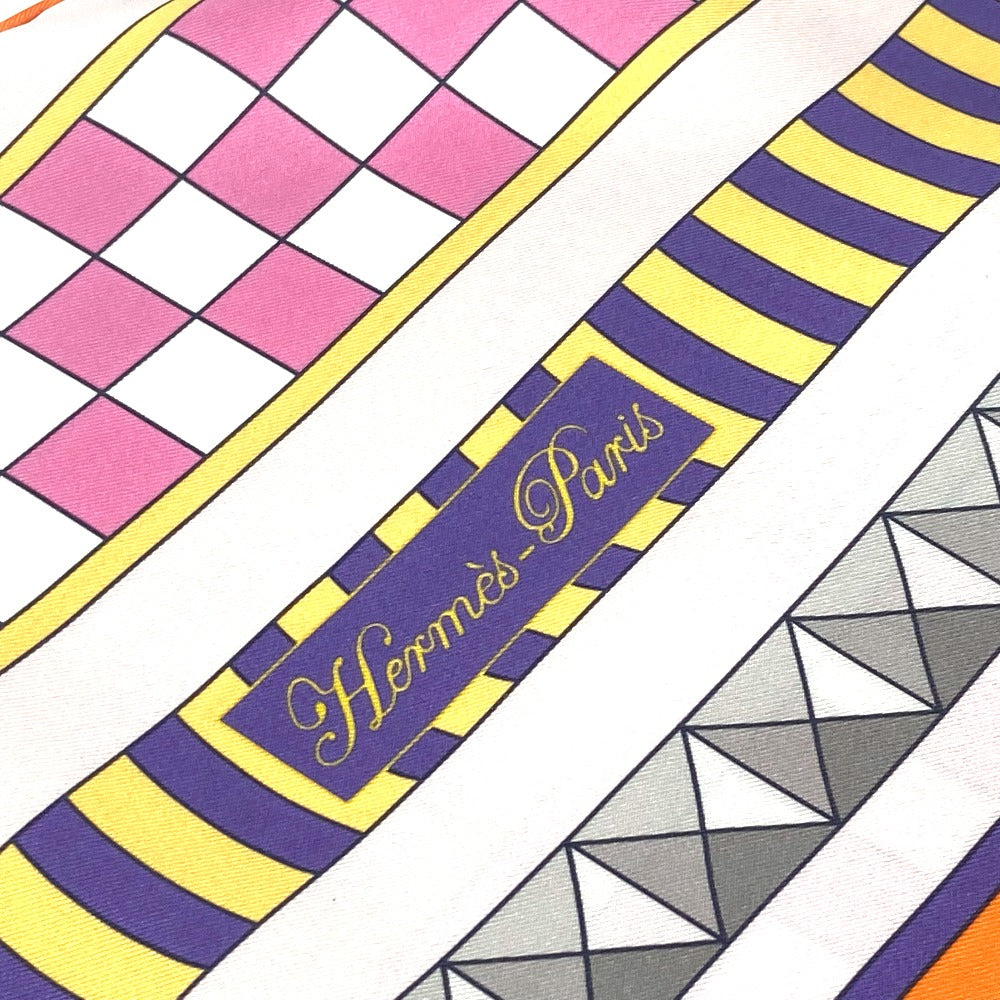 HERMES scarf silk pink Cory Edssian Maxi Twilly Women Used