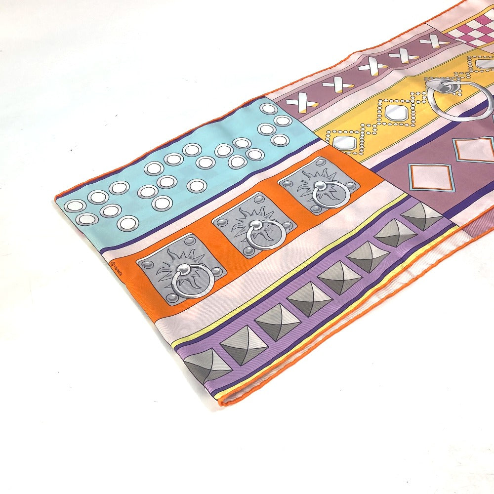 HERMES scarf silk pink Cory Edssian Maxi Twilly Women Used