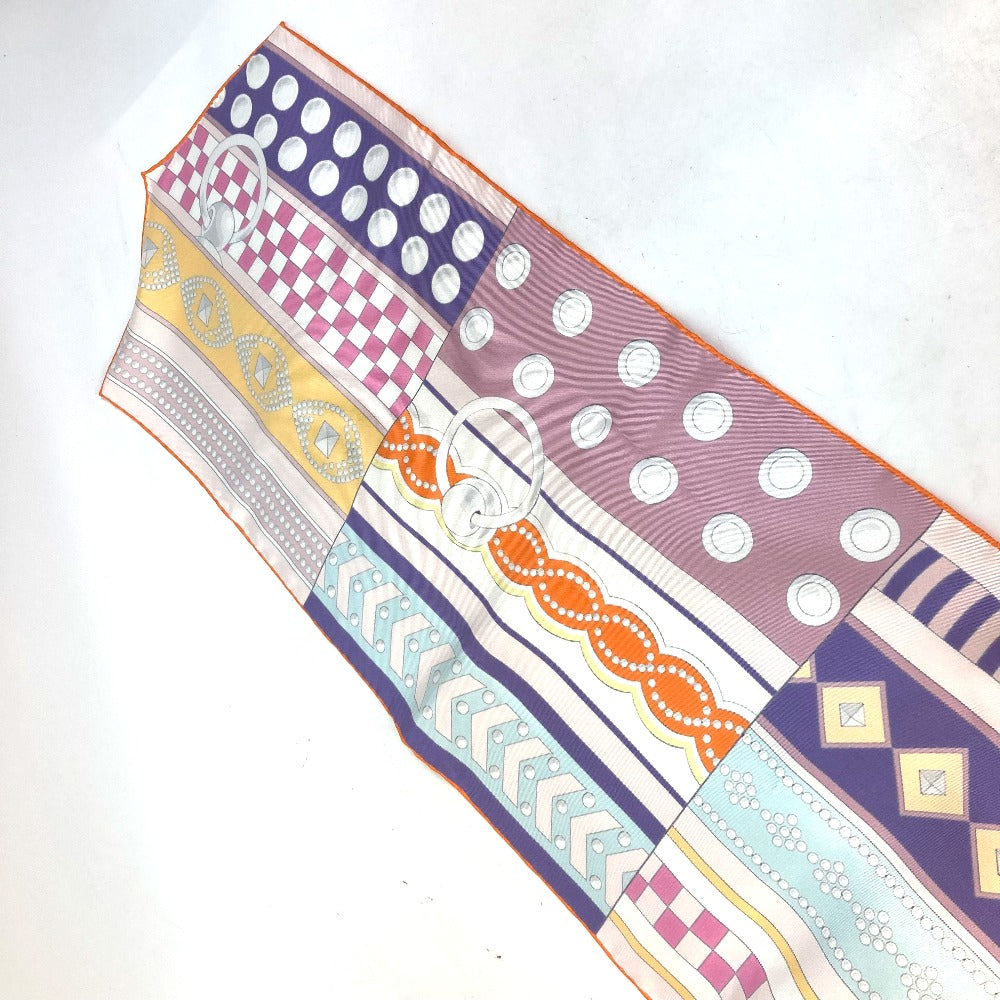 HERMES scarf silk pink Cory Edssian Maxi Twilly Women Used