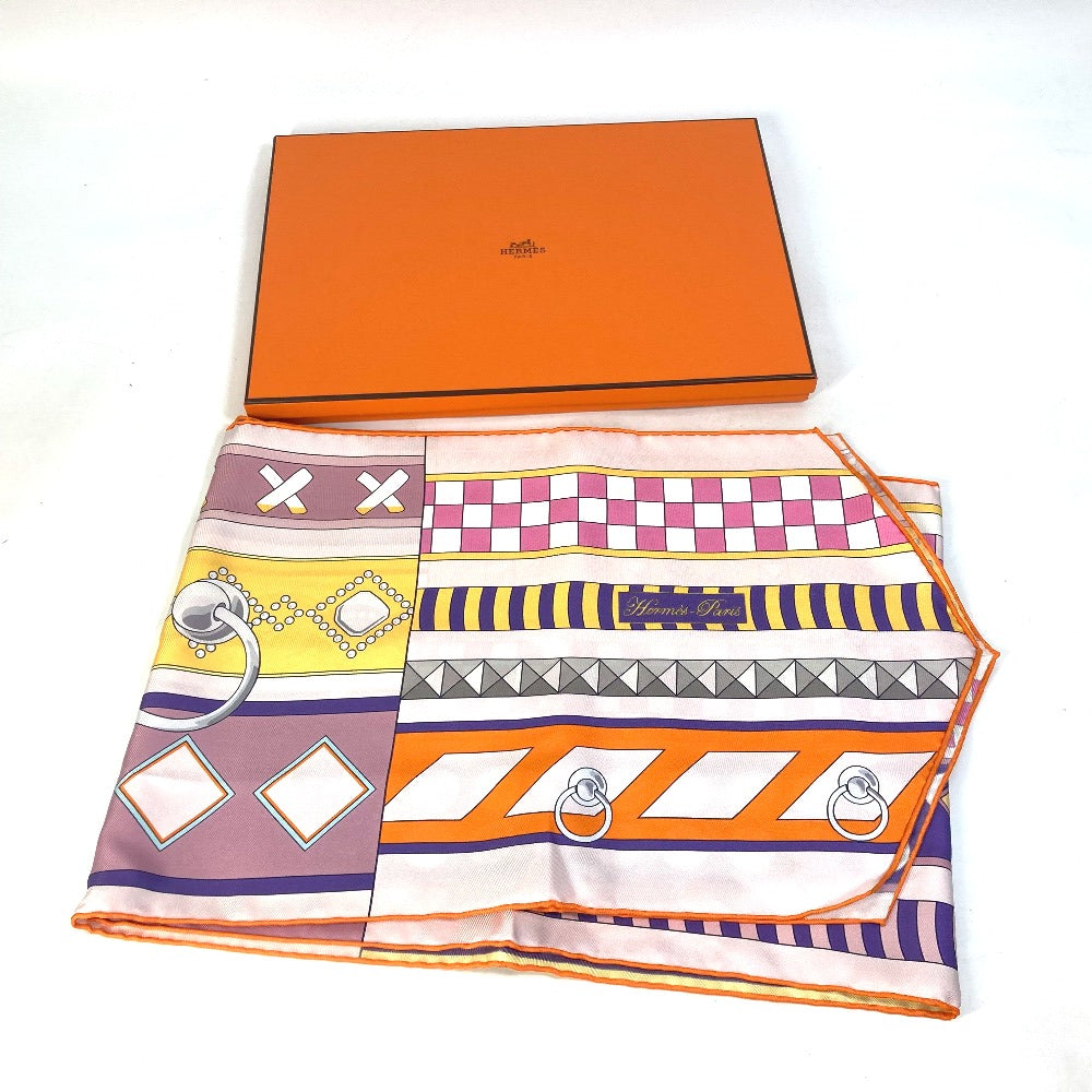 HERMES scarf silk pink Cory Edssian Maxi Twilly Women Used