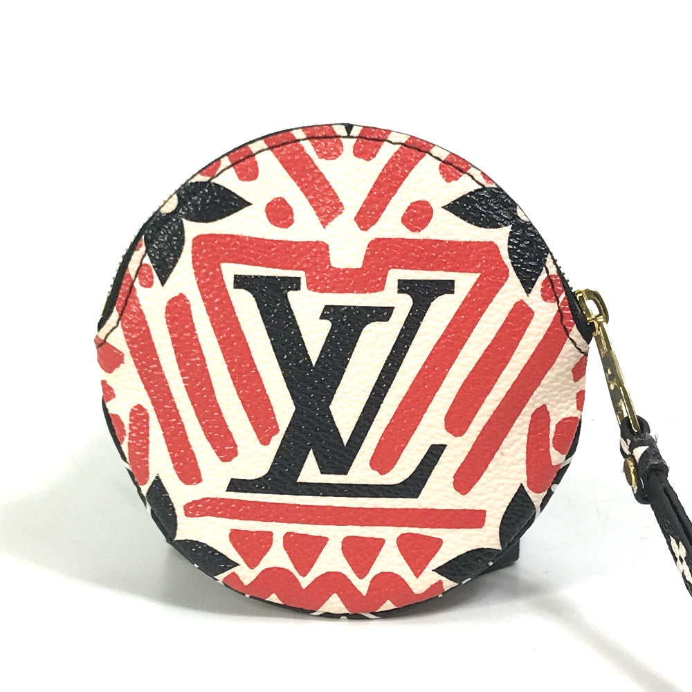 LOUIS VUITTON Coin case M69505 Monogram canvas Red x white x black LV Clafoutis Portonet Ron Women Used