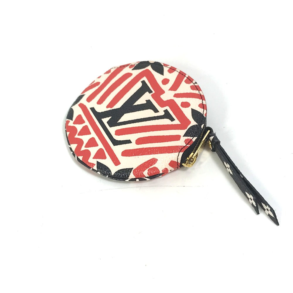LOUIS VUITTON Coin case M69505 Monogram canvas Red x white x black LV Clafoutis Portonet Ron Women Used