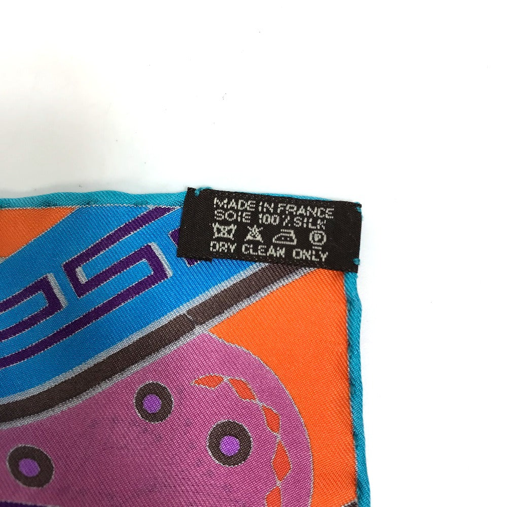 HERMES scarf silk orange x purple x blue Concours detriers Carre 90 Women Used