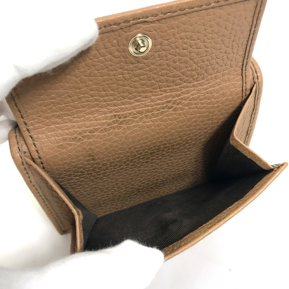 GUCCI Trifold wallet 598207 leather beige Interlocking G Compact wallet Women Secondhand