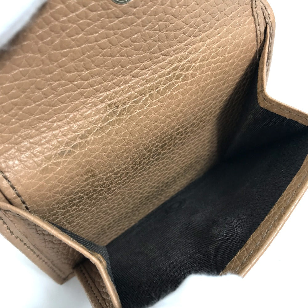 GUCCI Trifold wallet 598207 leather beige Interlocking G Compact wallet Women Secondhand