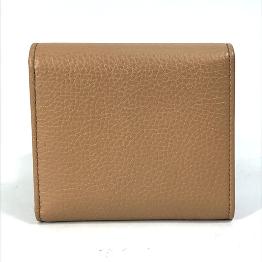 GUCCI Trifold wallet 598207 leather beige Interlocking G Compact wallet Women Secondhand