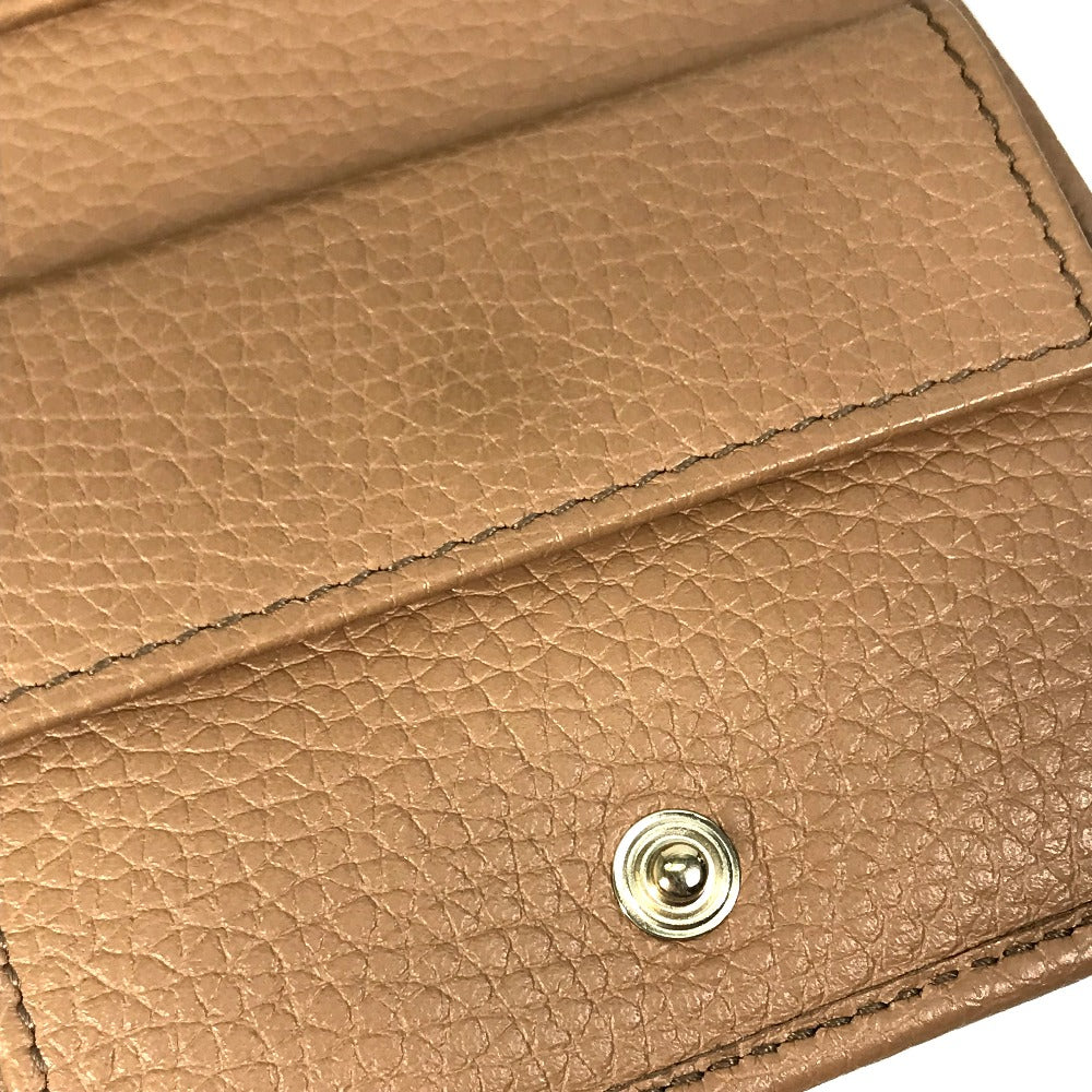 GUCCI Trifold wallet 598207 leather beige Interlocking G Compact wallet Women Secondhand