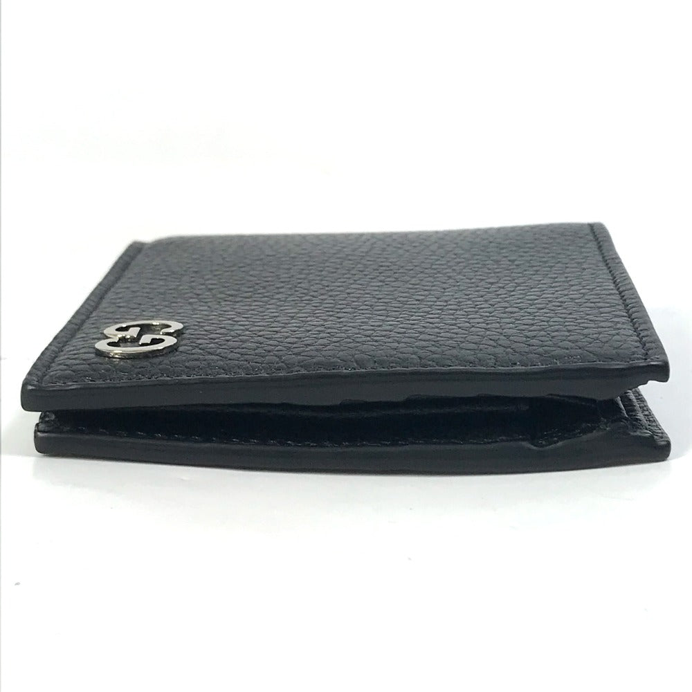 GUCCI Folded wallet 473922 leather black GG mens Secondhand