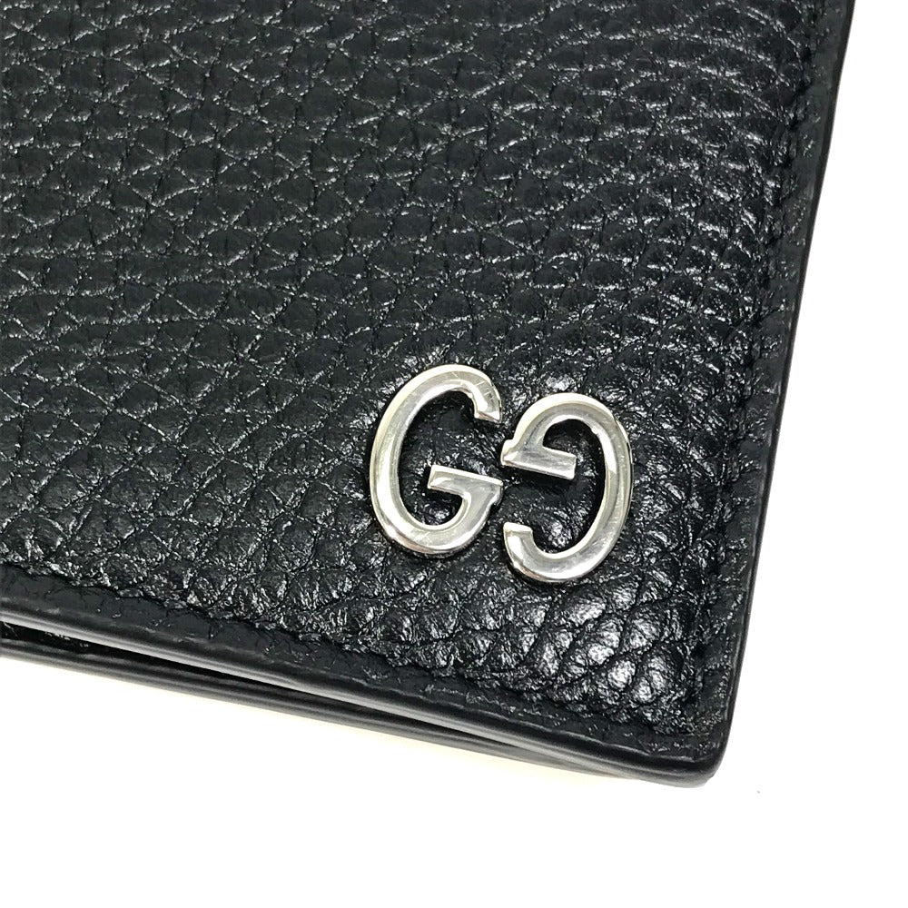 GUCCI Folded wallet 473922 leather black GG mens Secondhand