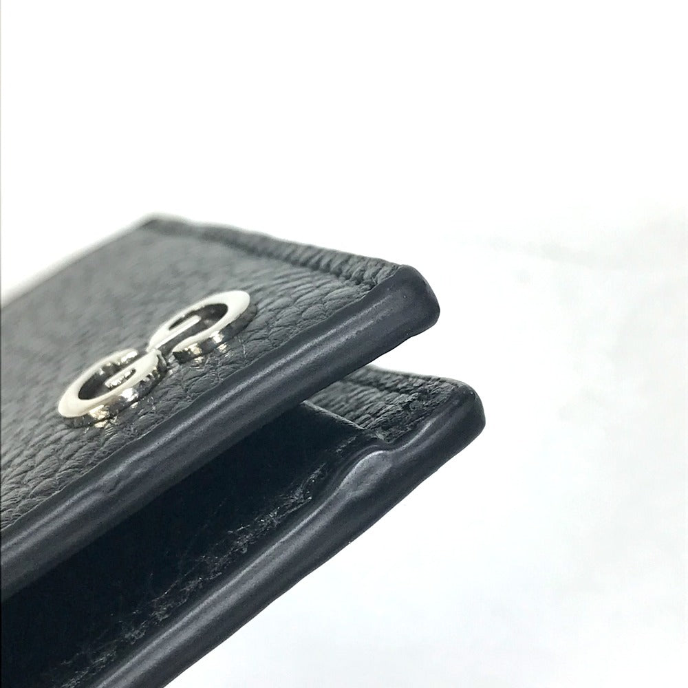 GUCCI Folded wallet 473922 leather black GG mens Secondhand